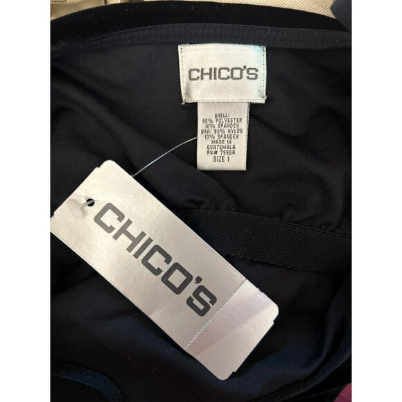 Chicos Women's Black Velvet Essential Cami Tank Top Size 1 Classic Staple Top - Picture 4 of 4